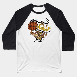 October Girl, Plaid Pumpkin, Vintage Fall Baseball T-Shirt
